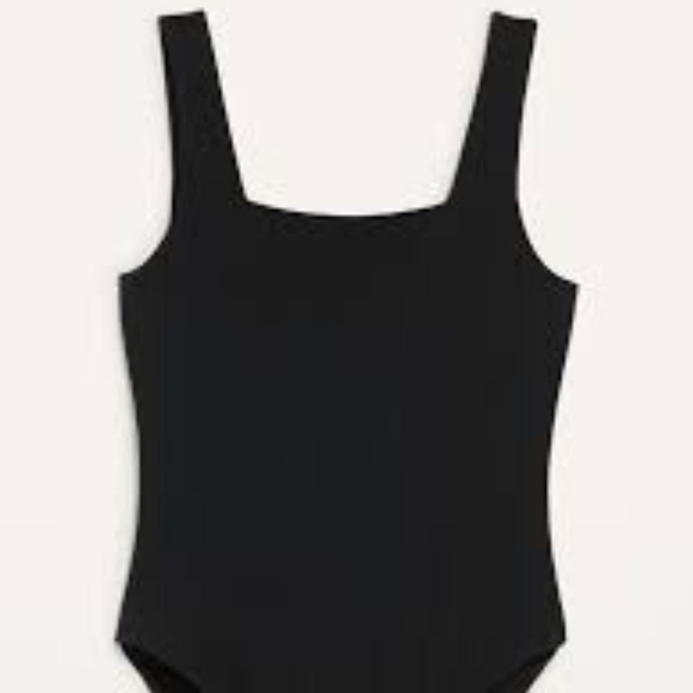 Old Navy Square Neck Tank Bodysuit SZ XS Black